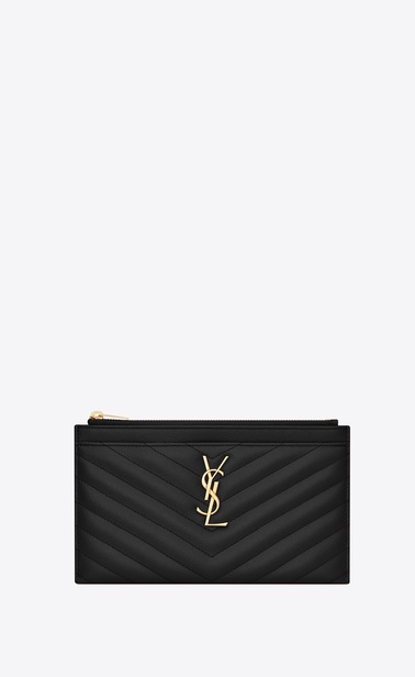 monogram pochette à billets en cuir embossé grain de poudre